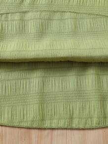 年轻女孩休闲荷叶边领泡泡袖连衣裙+配套简约百搭包包套装