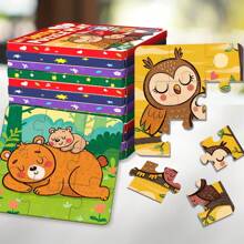 4 合 1 盒、拼图、儿童益智玩具、卡通图案拼图玩具、益智配对游戏、形状配对游戏、语音学习游戏、易玩的活动玩具、增强认知发展、早期学习乐趣、教学辅助、蒙特梭利、学习材料、儿童游戏、课堂玩具、早期教育玩具、学生、文具、小学用品、男孩、女孩、儿童生日礼物 - 彩色 - 查看 12