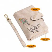 1 Stück Portemonnaie mit individuellem Namen, personalisierte Namen von Familienmitgliedern, Weihnachtsgeschenke für Damen, Neujahrgeschenke, personalisiertes Damen-Portemonnaie, Geburtstagsgeschenk für sie, personalisiertes Muttertagsgeschenk Valentinstag, Geldbörsen und Taschen für Frauen