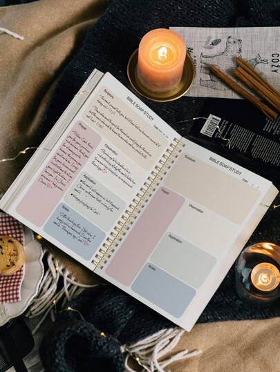 BUBU Daily Study Journal Notebook, 1pc S.O.A.P Method Study Planner Personalized Daily Morning Prayer Journal Note Taking & Faith Based Gifts For Women Men, School Supplies, Back To School