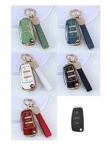 1个全新TPU汽车钥匙扣保护套，带钥匙链，适用于奥迪A3、A6、C5、C6、Q3、Q2、Q7、TT、TTS、R8、S3、S6、RS3、RS6、A4，保护配件，优雅高端钥匙扣，女士适用 - 羅馬數字扣 - 查看 14