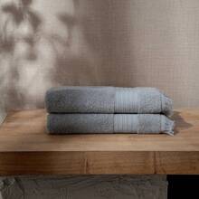 Aya 2 Pcs Towel Set | 2 Pieces Of Face Towels | 50x80 Cm | Cotton - Grey - View 1