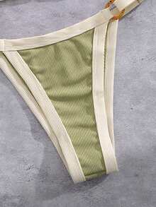 Women's New European & American Style Separate Bikini Set - Green - View 4
