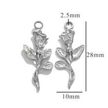 5 Pieces Of 304 Stainless Steel 18k Gold-Plated Vintage Rose Pendant Necklace And Bracelet With Titanium Steel Heart Heart Shape DIY Waterproof Leaf Pendant - Pendant - View 19