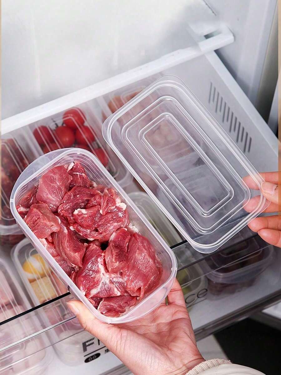 Set de 6 recipientes de almacenamiento de alimentos de 700 ml/24 onzas, recipientes de plástico reutilizables herméticos y a prueba de fugas con tapas, seguros para refrigerador y congelador, para carne, frutas, verduras, cocina, regalo de Navidad