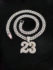 1pc Unisex Número 23 Pingente Colar, Moda Clássico Retro Punk Colar Para Uso Diário Ou Festa, 2 Opções De Estilo De Corrente