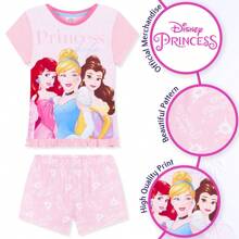 Disney Pyjama Set Summer Nightwear Princess Stitch Frozen PJ Short Lounge Wear Breathable Gift - Pink - View 3