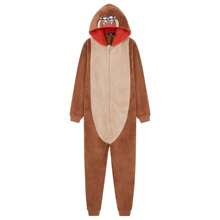 LOONEY TUNES Fleece Onesie Bugs Bunny Hooded 7-15 Years Taz PJ Loungewear