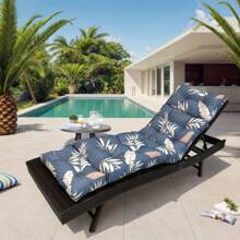 Outdoor Folding Lounger Chair Cushion Recliner Rocking Chair Sofa Mat Deck Chair Cushion For Yard Patio Beach Pool Deck For Outdoor Folding Chaise Lounge Chair Cushion For Beach Sunbathing Patio - 藍白色 - 查看 1