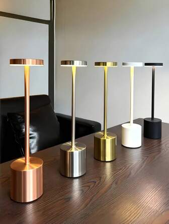 1個 メタルUSB充電式LEDデスクランプ、独立電源スイッチ、3色調光可能、キャンプ、バー、ダイニングテーブル、寝室、ホリデーギフトに適しています(内蔵18650-1200mAhバッテリー)