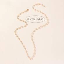 1 件金色/银色性感 Y 形链项链，闪亮吊坠装饰，适合日常佩戴、约会、派对、度假、节日、深 V 领、周年纪念、生日礼物，波西米亚风优雅简约时尚 - 金黃色珍珠 - 查看 2