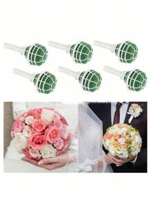 1/2pcs Plastic Flower Bouquet Holder, Bridal Bouquet Supports, Modern Wedding Flower Bouquet Holder, DIY FlowerArrangement Props For Valentine's, Wedding, New Year, Mother'S Day, Birthday Parties, Celebration Floral Decor Accessories - Multicolor - View 6