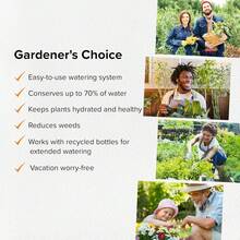 Juego de 2 ollas de regar clásicas de terracota con tapa - Sistema de autorriego para jardines, bancales elevados y macetas pequeñas hasta 1 pies de diámetro - Ideal para vacaciones - 1 - Ver 2