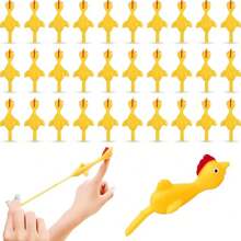 5/10/20/30/48pcs Slingshot Rubber Chicken Toys, Bouncy Chick Shaped, Fun Easter Novelty Chick Party Favors, Gift Bag Fillers, White Elephant Gifts, Finger Toys, Party Bulk Favors, Funny Christmas Stocking Stuffers - Multicolor - View 2