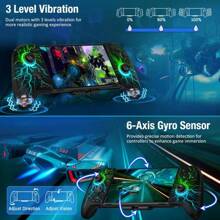 Switch Controller For Switch/Switch OLED Joy-Con, BEBONCOOL Switch Controller With Handheld Grip RGB Double Motor Vibration Built-In 6-Axis Gyro Joystick - Cobweb - View 5