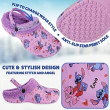 Disney Stitch Clogs Fleece Lining Slip On Garden Shoes Heel Strap Options With Charms Indoor Outdoor Gift - Multicolor - View 4