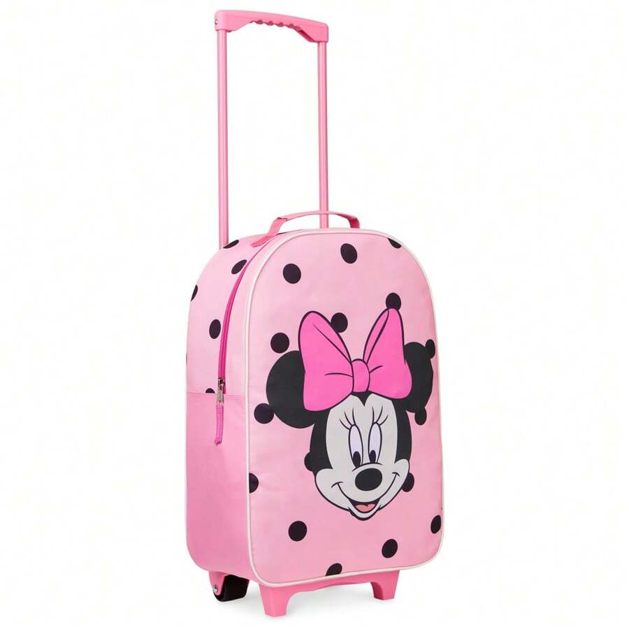 Disney Suitcase Foldable Trolley Bag 47 X 30cm 2 Wheels Extendable Handle Gift - Pink - View 1