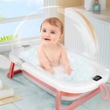 XXL Foldable Baby Bathtub With Baby Bath Mat And Built-In Thermometer – Children's Bathtub With Baby Bath Seat – Baby Bathtub With Stand – Perfect Baby Shower Gift For Boys Or Girls