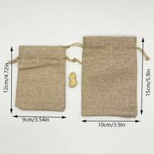 1/10pcs Natural Linen Jute Drawstring Bags | Rustic Beige Fabric Pouches For Jewelry & Party Favors | Storage Sacks With Tied Closure, For Mother's Day, Bridesmaid Gifts, Graduation Gifts, Birthday Gifts, Wedding Gifts,Birthday,Bride,Wedding