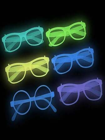 10pcs Glow In The Dark Glasses - Unisex Luminous Glasses, Free Fluorescent Party Favors, Fairy Theme, Holiday And Festival Celebration Accessories, Holiday And Birthday Gift Props, Atmosphere Props, Photo Props, Suitable For Various Holiday Decorations And Birthday Parties, Sisters Gatherings, Great Gifts For Friends, Sisters, And Family
