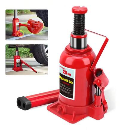 Gato Hidráulico De Botella Soldado Con Capacidad De 20 T, gato de botella hidráulico, gato hidráulico soldado de 20 toneladas para reparación de automóviles y elevación de casas