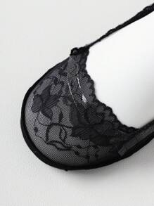 2/4/7 Pairs Women's Ultra-Thin Mesh Breathable Invisible Lace Silicone Non-Slip Boat Socks, Soft & Sweat-Absorbent - Multicolor - View 11