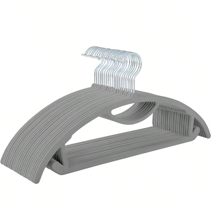 10 件优质天鹅绒衣架带领带杆，超薄防滑节省空间衣架，厚毡圆形西装衣架适用于毛衣、外套、夹克、裤子、衬衫 - 非常适合儿童房和托儿所组织