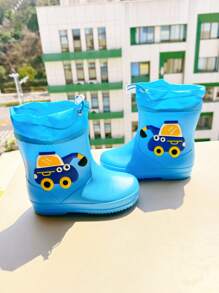 1 Pair Kids Crocodile Cartoon Rain Boots, Anti-Slip Waterproof Outdoor Sports Water Shoes For Boys & Girls - Teal Blue - View 12