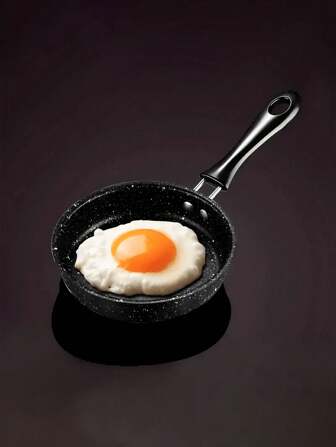 1 pièce Poêle à frire à œufs portable anti-adhésive de 4,72 pouces / 5,5 pouces - Ustensiles de cuisine compacts pour le petit-déjeuner, le déjeuner, le dîner, l'extérieur - Compatible avec les plaques à induction et à gaz, fond plat, facile à nettoyer, gain de place, parfait pour le camping, les voyages et les petites cuisines. Fruits de mer