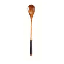 1/2pcs Japanese Wooden Solid Wood Coffee Spoon Honey Mixing Spoon Long Handle Round Mouth Round Handle Wooden Spoon