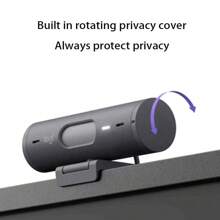 Logitech Brio 505 Kamera mit magnetischem Befestigungsclip, 1080P 4MP HD-Kamera, Mikrofon mit Rauschunterdrückung, integrierte drehbare Sichtschutzabdeckung, geeignet für Videokonferenzen und Online-Unterricht, schwarz