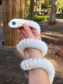 Estatua de serpiente enrollada - Juguete de serpiente posable y suave impreso en 3D, diseño de modelo animal biónico, decoración del hogar, juguete antiestrés, juguete sensorial, juguete para adolescentes, juguete luminoso (color de ojos aleatorio) - Multicolor - Ver 6