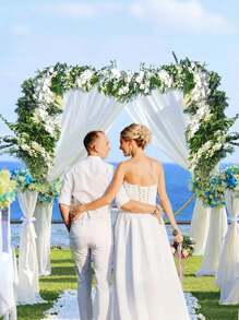 金色心形金属拱形框架 78 英寸铁质爱心支架，适用于婚礼、周年纪念、新娘送礼会、生日、毕业典礼，多功能背景支架，可放置气球、鲜花、派对装饰，非常适合浪漫活动和庆祝活动 - 送给情侣和活动策划者的理想礼物，夏季海滩礼物，返校学校用品，房间装饰 - 彩色 - 查看 6