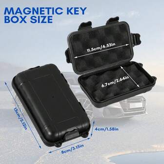 2 Packs Magnetic Key Holder Box - Waterproof & Dustproof Hide A Key Box For Car, Under Car Magnet Key Storage For Home, Outdoor Use