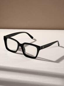 1 Pair Square Large Frame Stylish Unisex Glasses, Suitable For Computer, Gaming, TV, Smartphone, Clear Lenses, Eye Protection, Accessory For Women