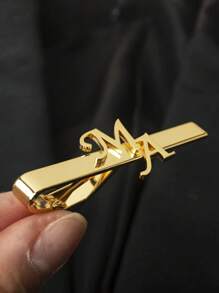 Clip de corbata grabado personalizado mate, gemelos de acero inoxidable con monograma, joyería de boda para el novio, accesorios de moda para hombres