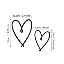 2 peças de decoração de parede de coração de metal, arte de linha minimalista, galeria de parede de sala de estar, presente de coração pendurado, decoração de dia dos namorados, decoração de casa, decoração de quarto, decoração de parede