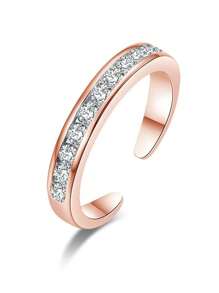 1pc Minimalist Cubic Zirconia Toe Ring, Exquisite Adjustable Open Toe Ring - Foot Ring - View 4