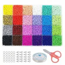 1 Set, 3mm Multi-Color Glass Seed Beads, Vibrant Jewelry Making Supplies For DIY Bracelets, Necklaces, And Beading Crafts