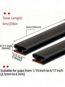 6m/Roll Door Sealing Strip, Anti-Theft Door Sealing Strip, Self-Adhesive Weatherstrip/Soundproof Anti-Collision Sealing Strip, Waterproof, Insect-Proof, Dustproof, Windproof - Multicolor - View 6