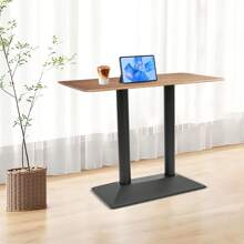 Sturdy Black Double-Leg Table Base 40x70cm (15.75x27.56 Inches), 72cm Height – With Adjustable Leveling Feet And 8 Screw Holes, High Load Capacity For Restaurants/Bistros/Private Households, Easy Assembly - Black - View 1