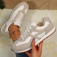 Women's Fashion Sneakers Retro Classic Trainers Casual Lace-Up Stylish Tennis Running Walking Shoes - 灰色 - 查看 8