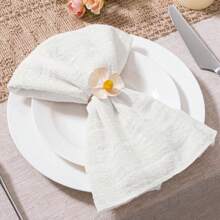 SHEIN X Heather Rae 12pcs Washable Solid Color Soft Napkins, 32*32cm/12.6*12.6in, Suitable For Outdoor Weddings, Baby Showers, Bridal Parties, Sweet Parties, Dinners, Food Photography, Coasters, Hotel Glass Cloths, Kitchen Towels