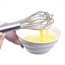 3 Sizes Kitchen Stainless Steel Balloon Wire Whisk Manual Egg Beater Mixer Kitchen Baking Utensil Milk Cream Butter Whisk Mixer - Multicolor - View 5
