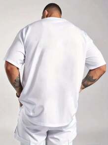 Camiseta con Estampado de Letras, Manga Corta, Cuello Redondo, Estilo Casual para Verano y Primavera, para Hombre - Blanco - Ver 2