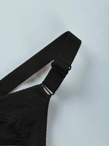 1 pezzo Reggiseno in pizzo traspirante leggero senza ferretto per donna, a coppa intera, sexy e aderente