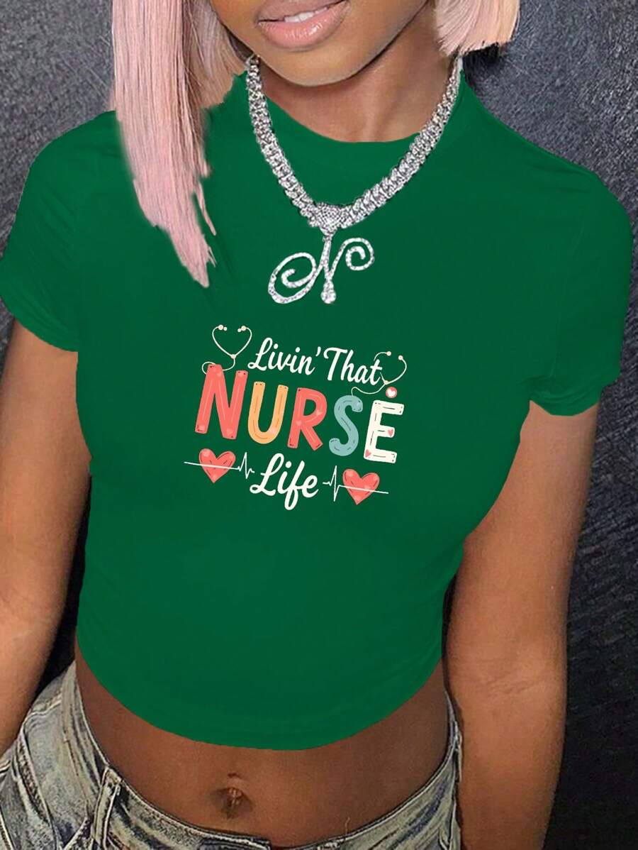 Livin That NURSE Life Women's Fashion Short T-Shirt