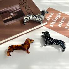 New Funny Cartoon Dachshund Acetate Hair Clip, Versatile Claw Clip For Ponytail, Backview Hairstyle, Girls, Ornaments, Gifts,Hair Accessories,Hair Claw,Claw Clips,Hair Clutch,Hair Jaw Clip Fall Winter For Vacation Outfits Woman
