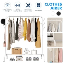 Heavy Duty Clothes Rail Rack Garment Hanging Display Stand Shoes Storage Shelves - Multicolor - View 3