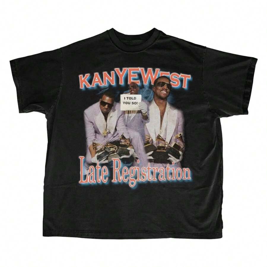 West Late Registration Graphic T-Shirt - Black - View 1